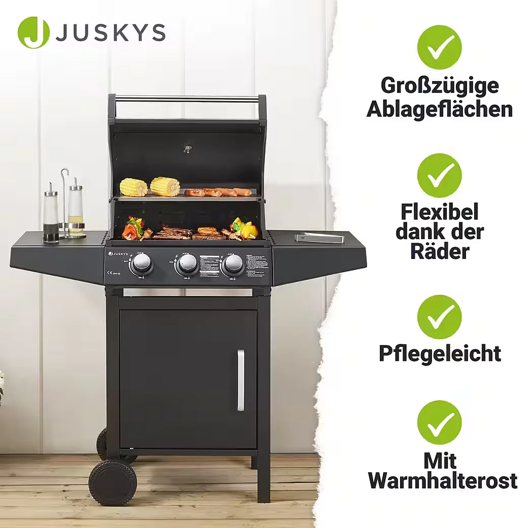 JUSKYS Gasgrill Louisiana BBQ Grillwagen Outdoor
