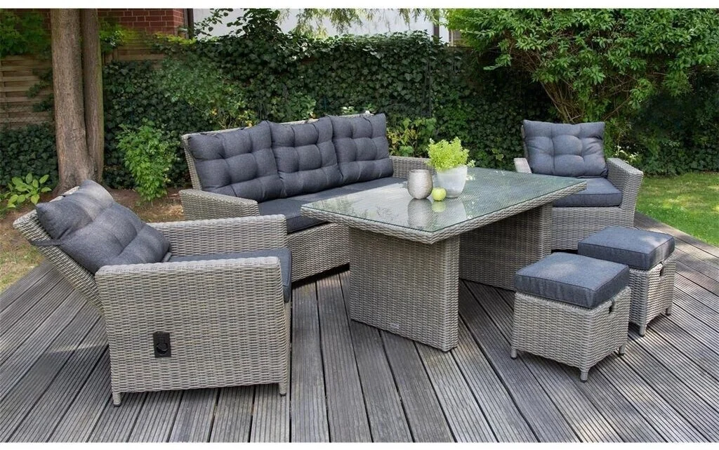 Dininglounge Set Asti braun Polyrattan 7 Personen bellavista Outdoor