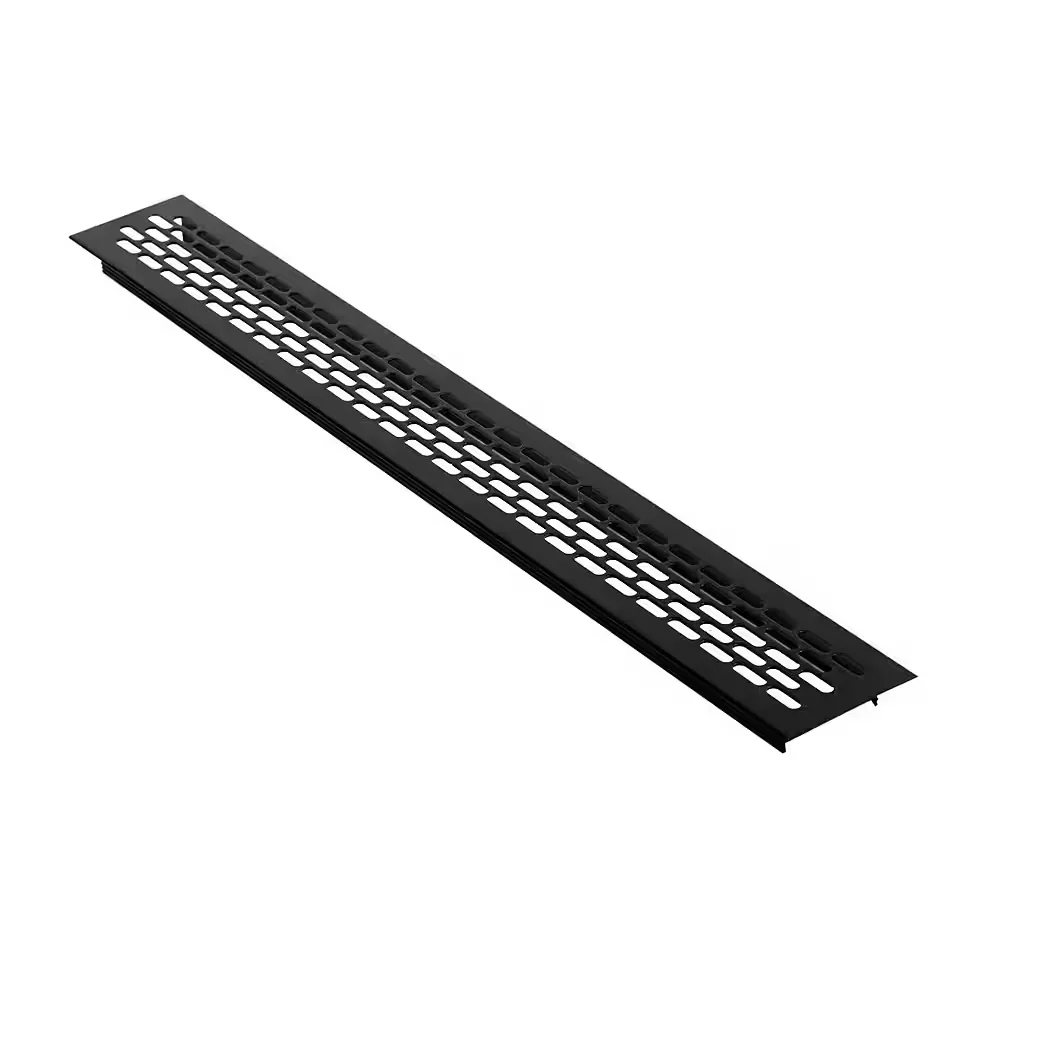 MS BESCHLÄGE Lüftungsgitter Aluminium Schwarz 60x480 mm für Tür