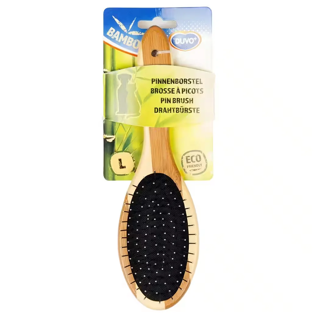 DUVO+ Bamboo Fellbürste Drahtbürste für Hunde Unterwolle