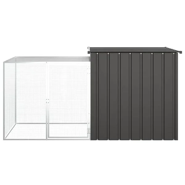 vidaXL Hühnerkäfig Anthrazit 200x91x100 cm Verzinkter Stahl Voliere