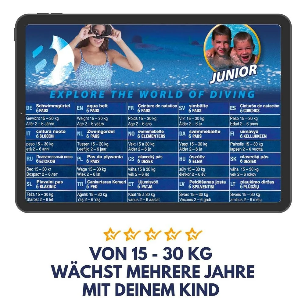 BEST SPORTING Schwimmgürtel 6 Paddle blau für Aquafitness Training