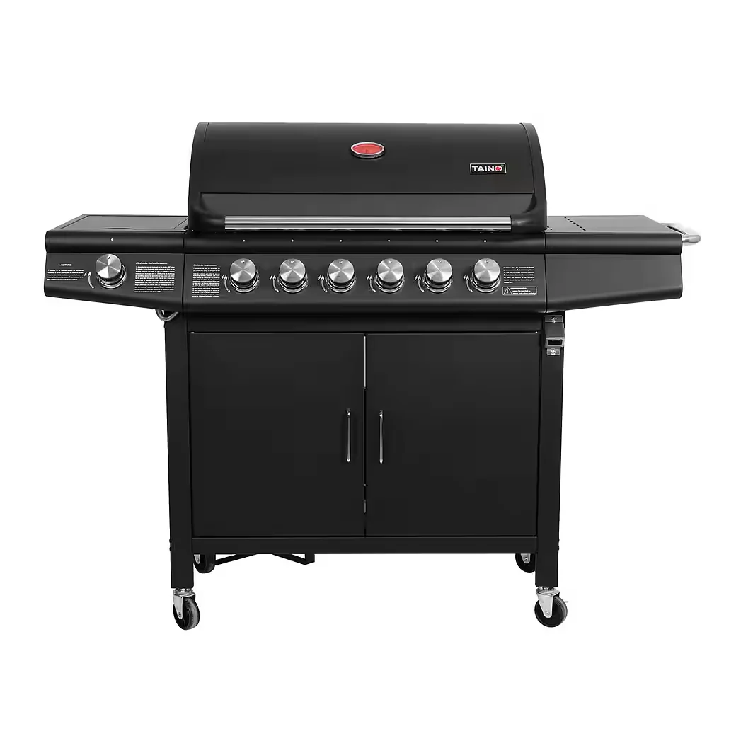 Gasgrill RED 6 plus 1 Piezozündung Grillspießauflage mit Fettwanne BBQ