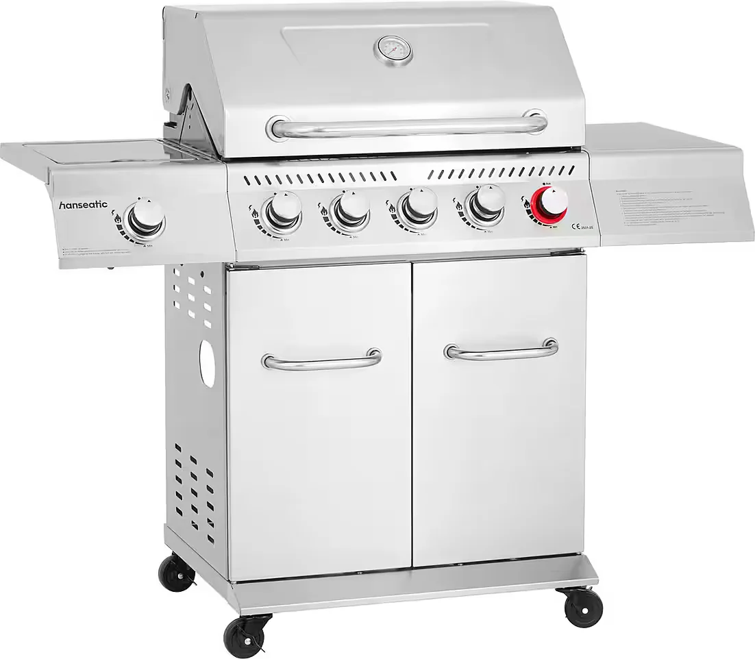 Gasgrill Richland 5 Brenner Turbobrenner Seitenbrenner 21500 W BBQ