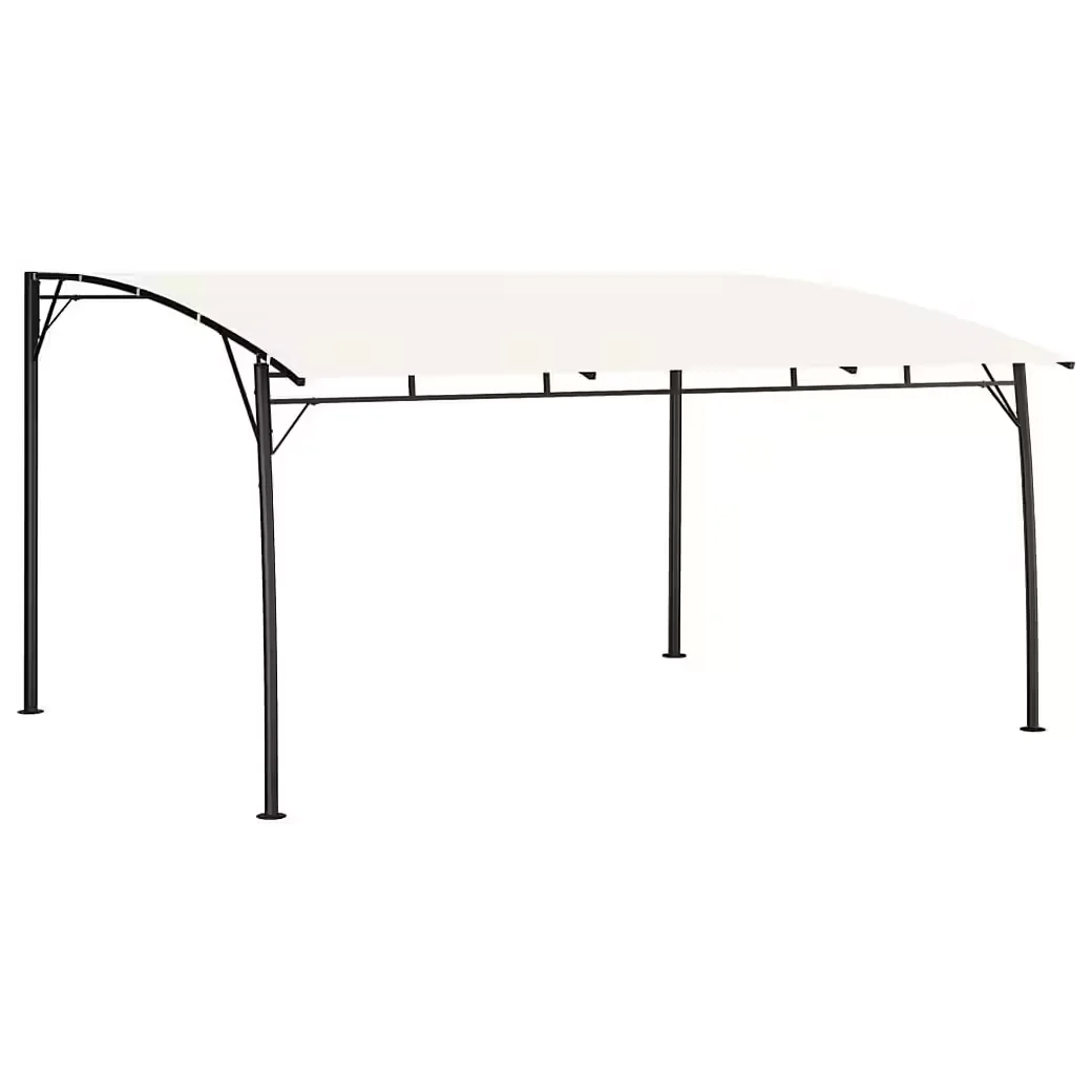 Partyzelt Garten Sonnenschutz 4x3x2,55 m Cremeweiß Pavillon Outdoor