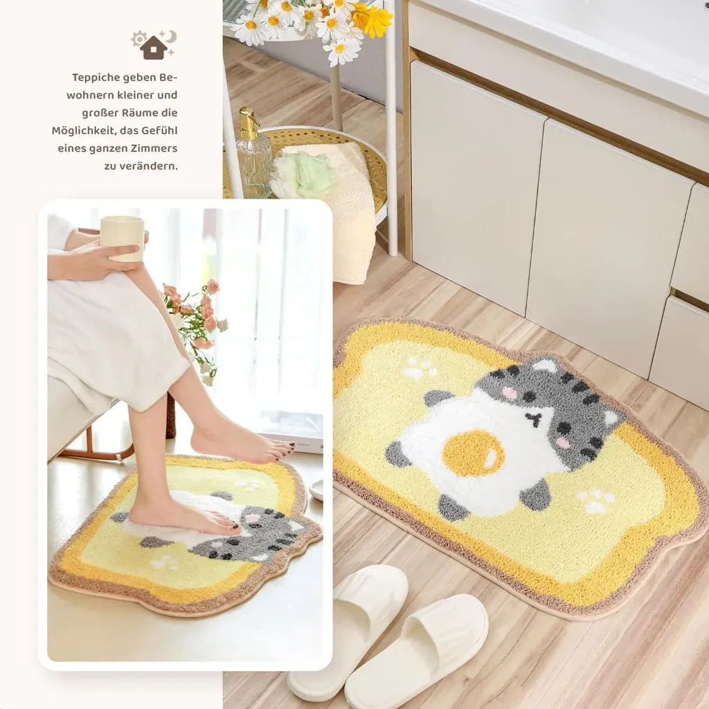 Saugfähige Duschmatte Badematte mit Anti-Rutsch-Noppen 50 x 80 cm