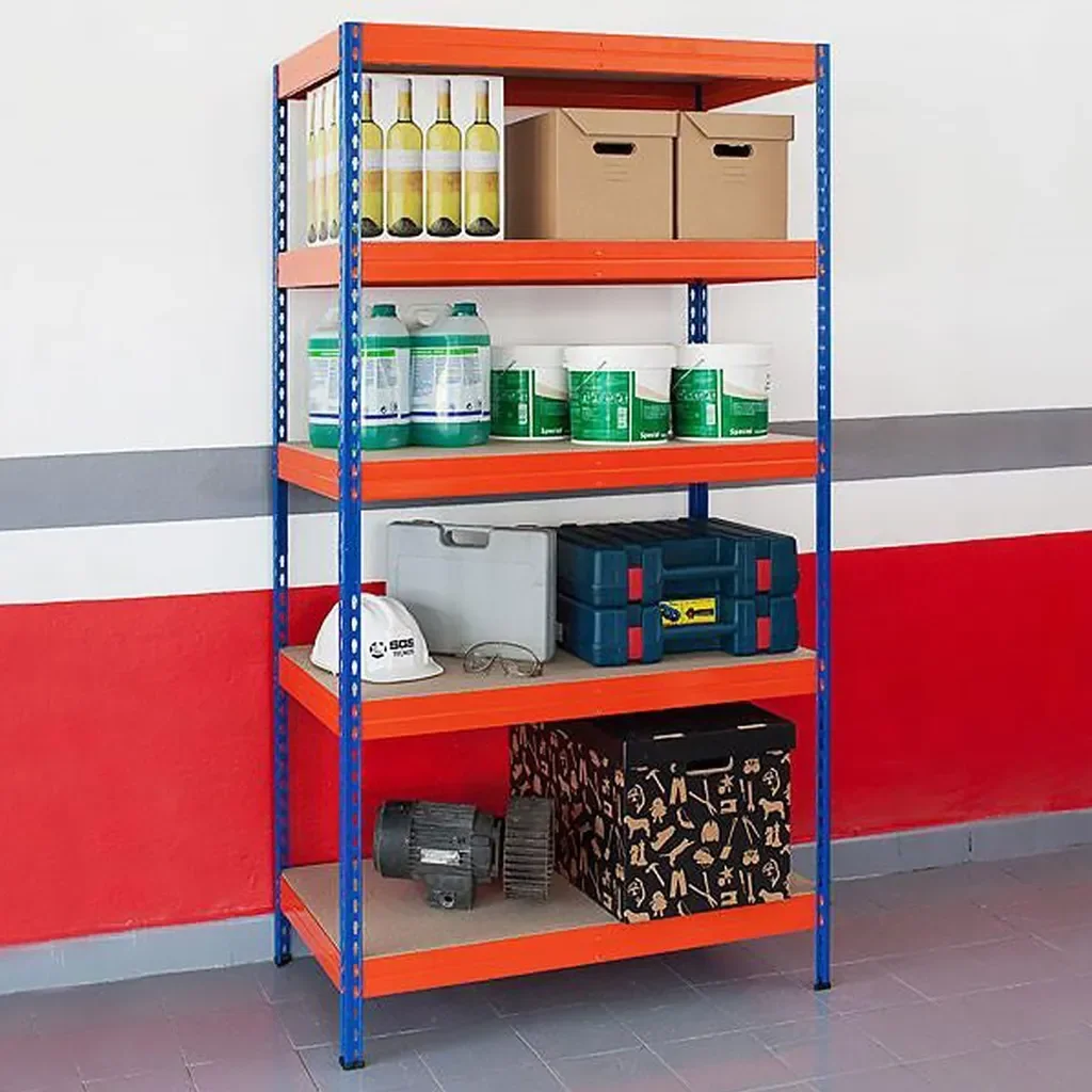 Grizzly Schwerlastregal Steckregal Orange 180x90x45 cm Metall