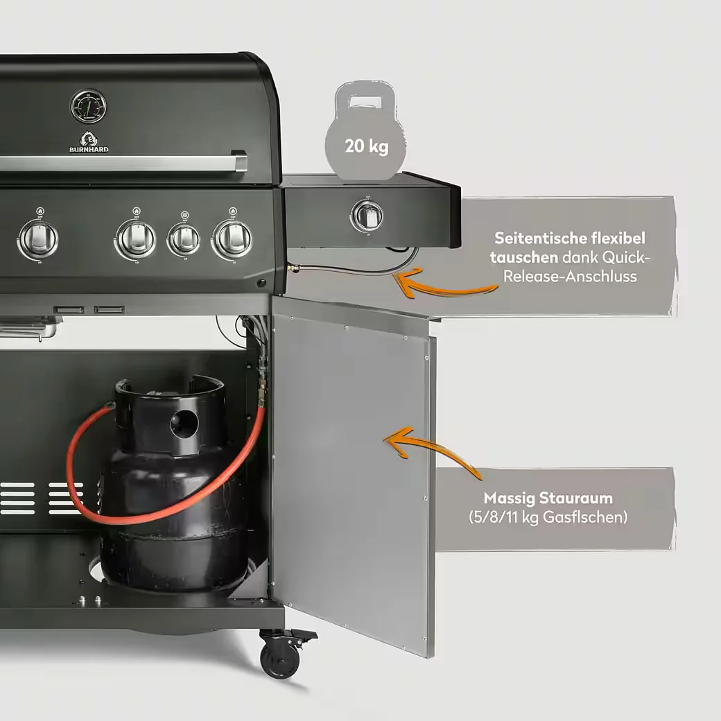 Gasgrill 4 Brenner 21200 W Gesamtleistung Infrarot Keramikbrenner BBQ