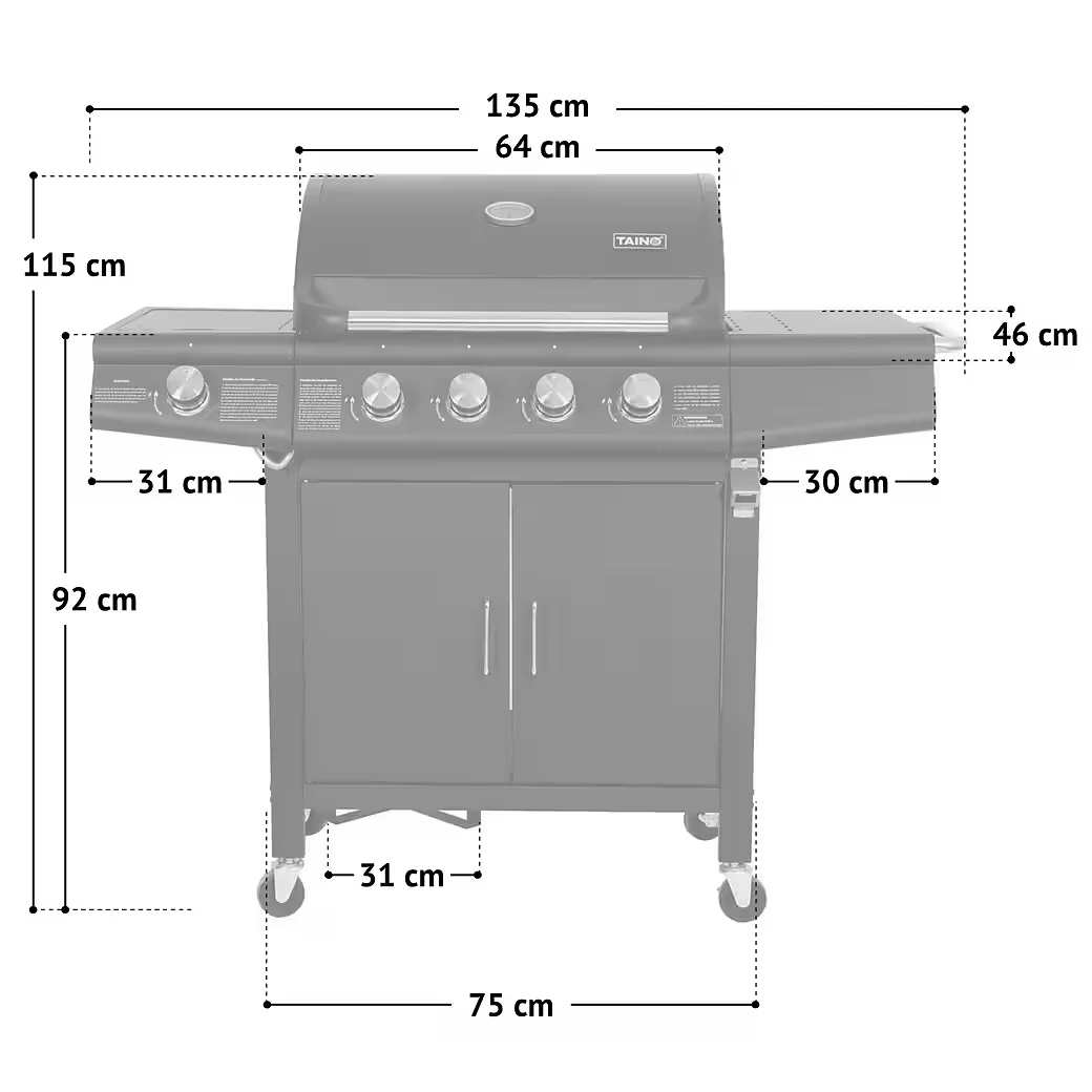 Gasgrill RED BBQ für Garten und Terrasse