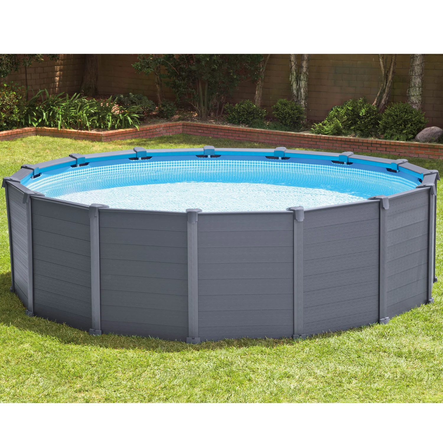 Intex Frame Swimming Pool Set Graphit Gartenpool Aufstellpool
