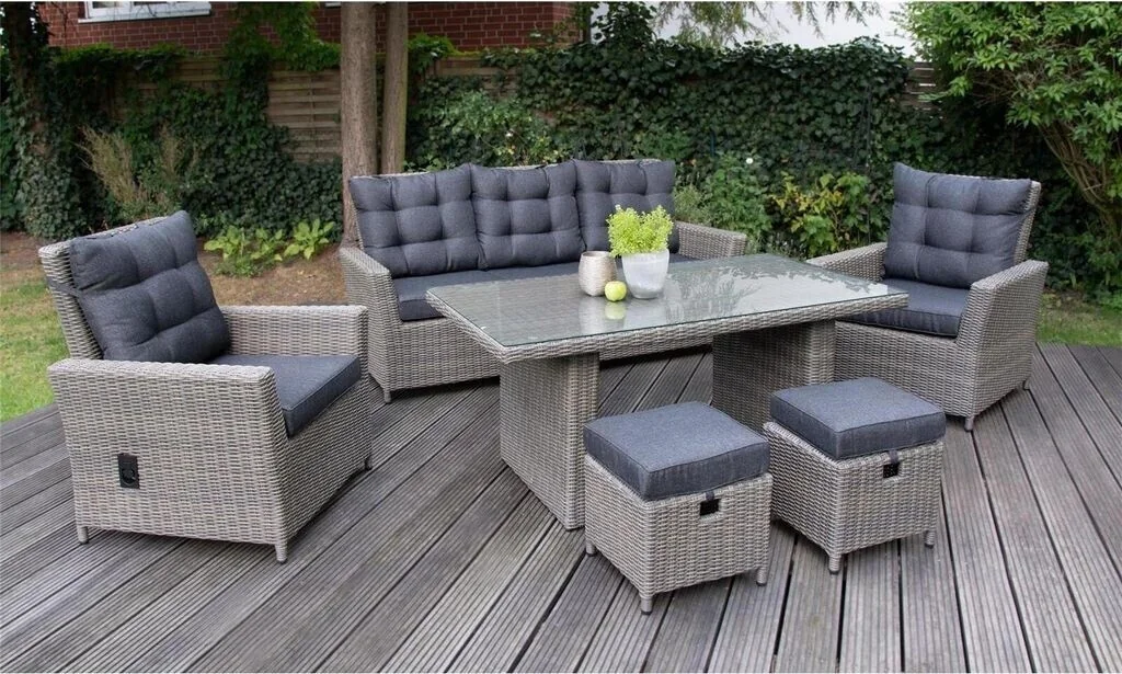 Dininglounge Set Asti braun Polyrattan 7 Personen bellavista Outdoor