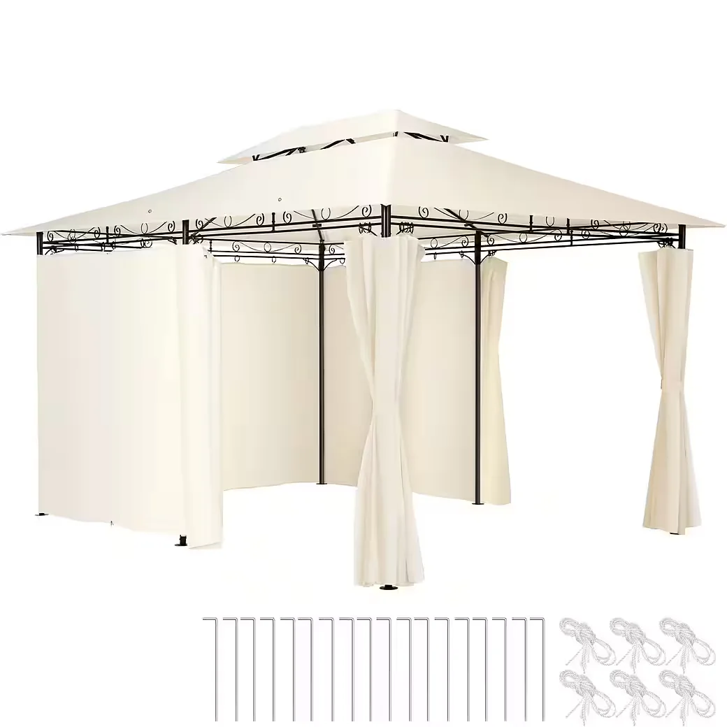 TECTAKE Gartenpavillon Partyzelt für Garten und Terrasse