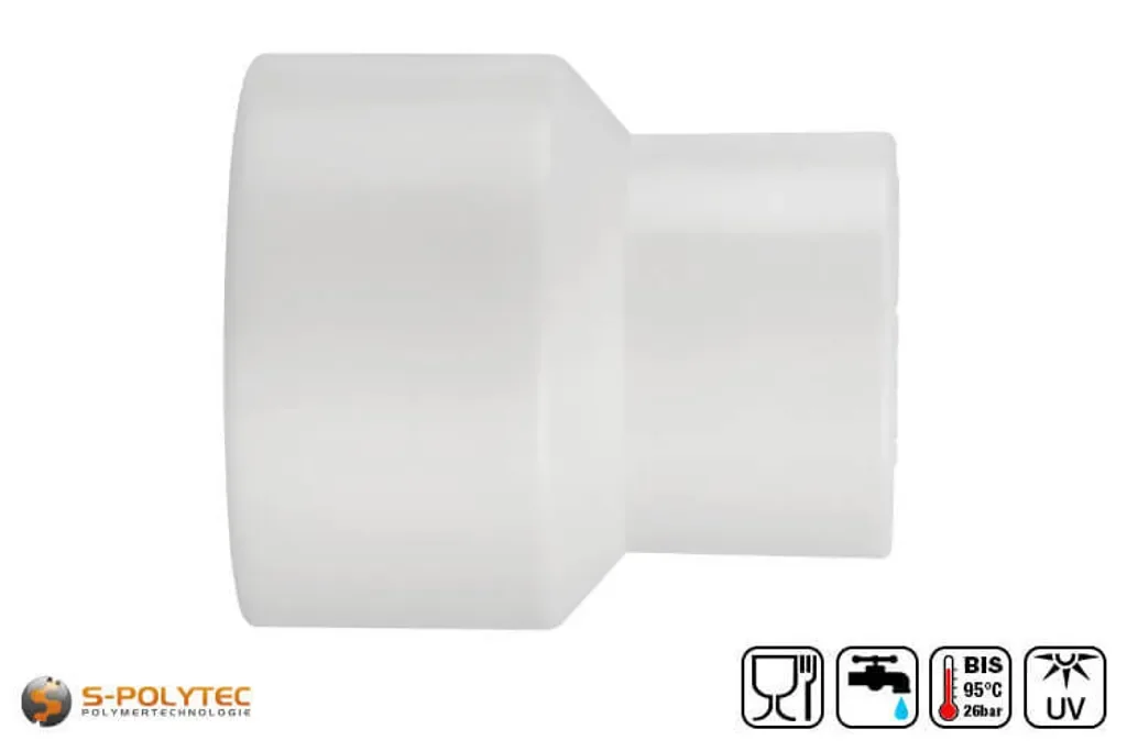 PPR Aqua Plus Reduziermuffe DN 32 auf 25 Weiß Fusiotherm Wasserrohr