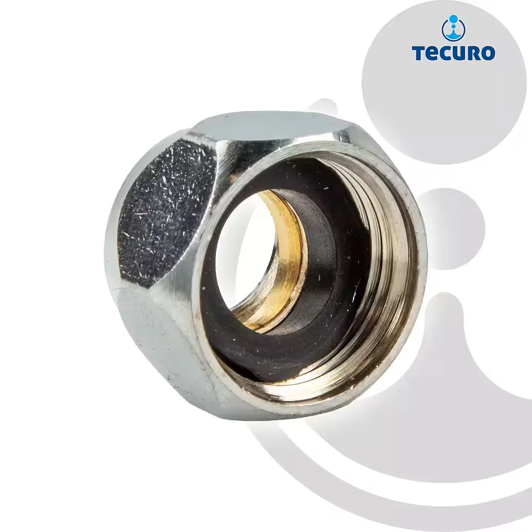 TECURO Gewindefitting Quetschverschraubung verchromt Ø8 mm x 1/2 ÜWM