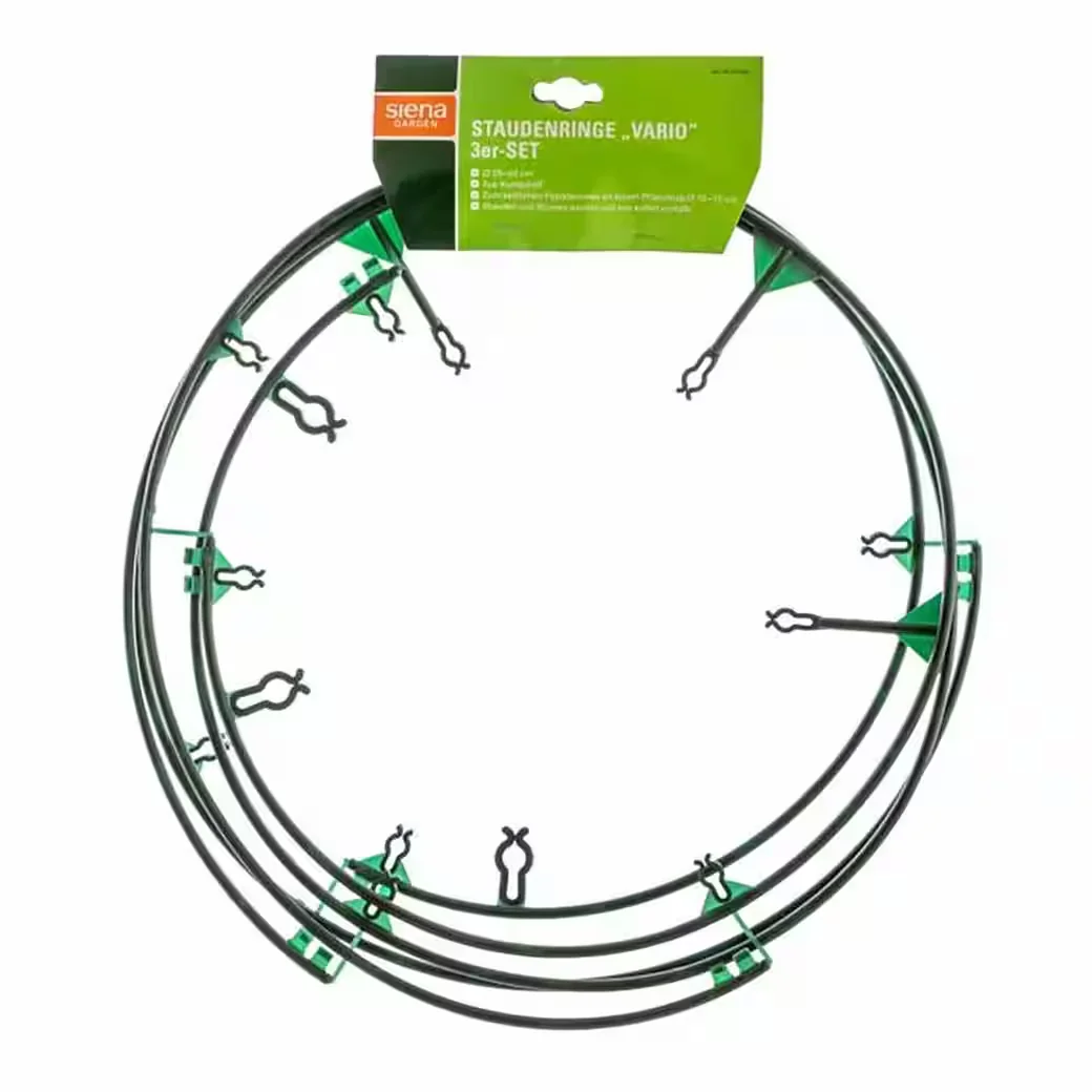 SIENA GARDEN Rankhilfe Staudenring Pflanzstütze 3er Pack 25-40 cm
