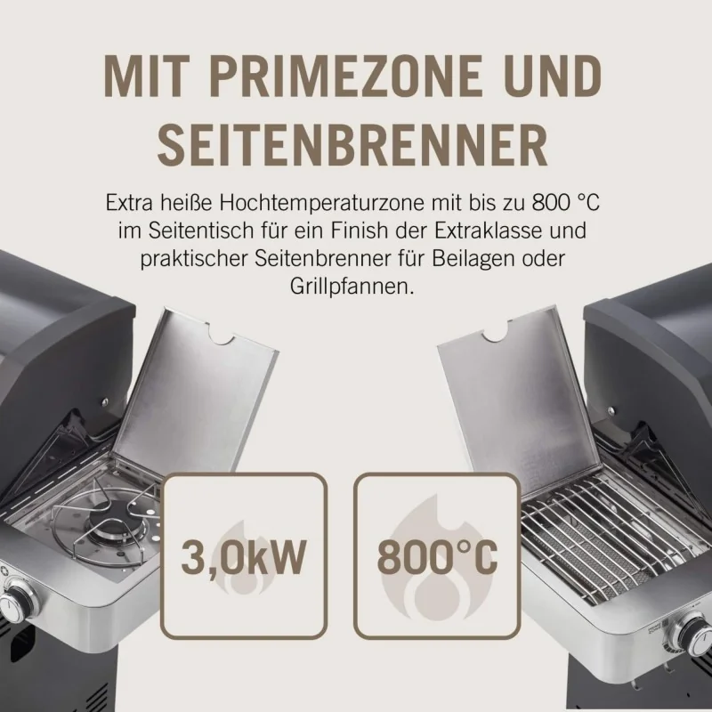 RÖSLE BBQ Gasgrill Videro G4-S Vario+ Schwarz mit Schutzhaube XL Set