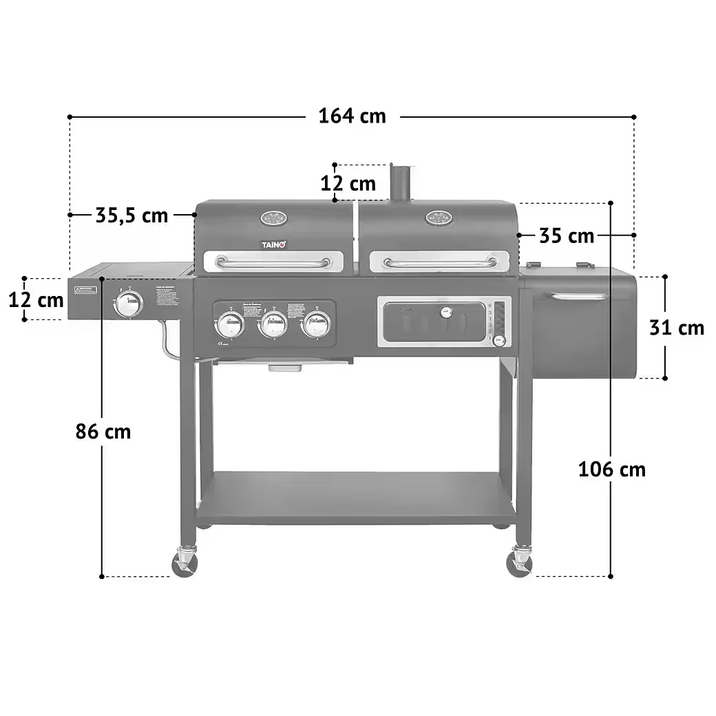 Holzkohlegrill HERO DUO BBQ für Garten Outdoor Camping