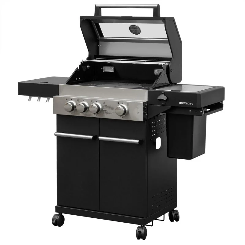 FEUERGOTT Gas-Grillstation Hektor 3B-S inkl. Abdeckhaube + Drehspieß