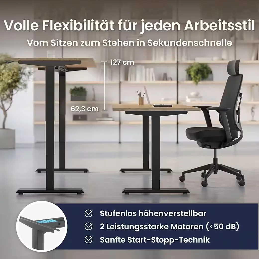 Ergotopia Desktopia Pro X Höhenverstellbarer Schreibtisch Gestell