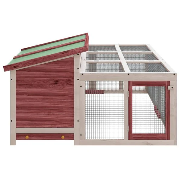 vidaXL Kaninchenstall Mokka 144x123x67 cm Massivholz Kiefer Outdoor