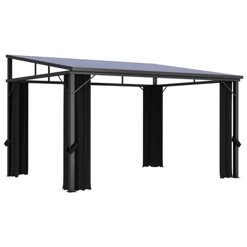 vidaXL Pavillon mit Vorhängen 405x294x244 cm Anthrazit für Garten