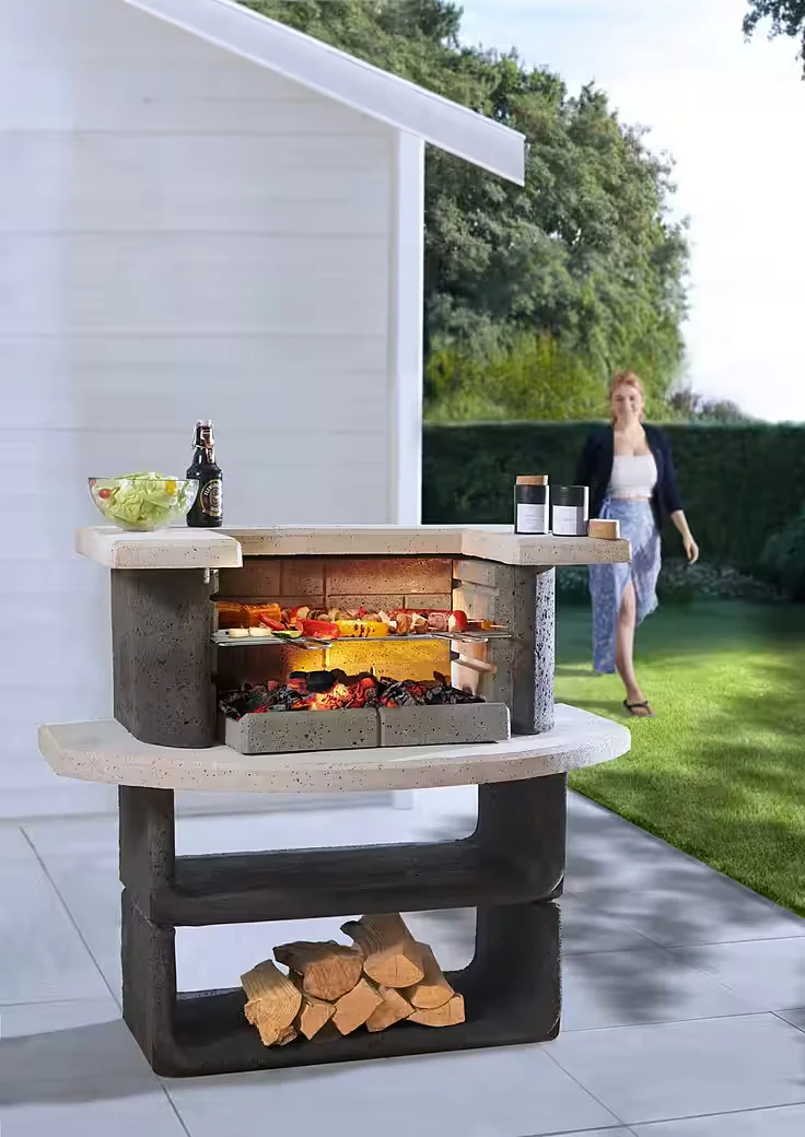 Holzkohlegrill Grillbar Oregon BBQ Standgrill für Garten