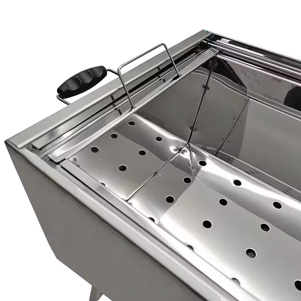 Holzkohlegrill Mangal Kairat Schaschlikgrill mit 10 Spießen & 230 V Motor