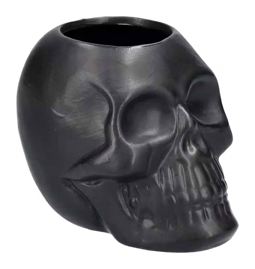 FIGUREN SHOP GMBH Zahnputzbecher schwarzer Totenkopf Gothic Fantasy