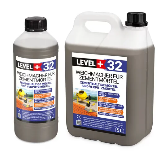 LEVEL+ Weichmacher für Mörtel und Beton L+32 flüssig 5L ersetzt Kalk