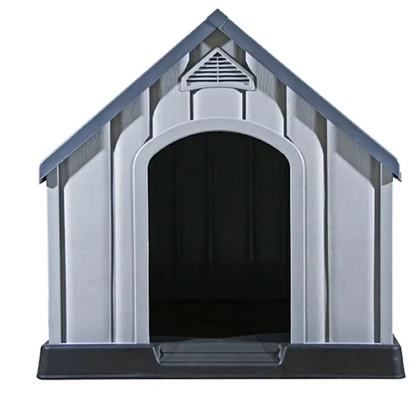 vidaXL Hundehütte Grau 92x87x91 cm Kunststoff wetterfest Outdoor
