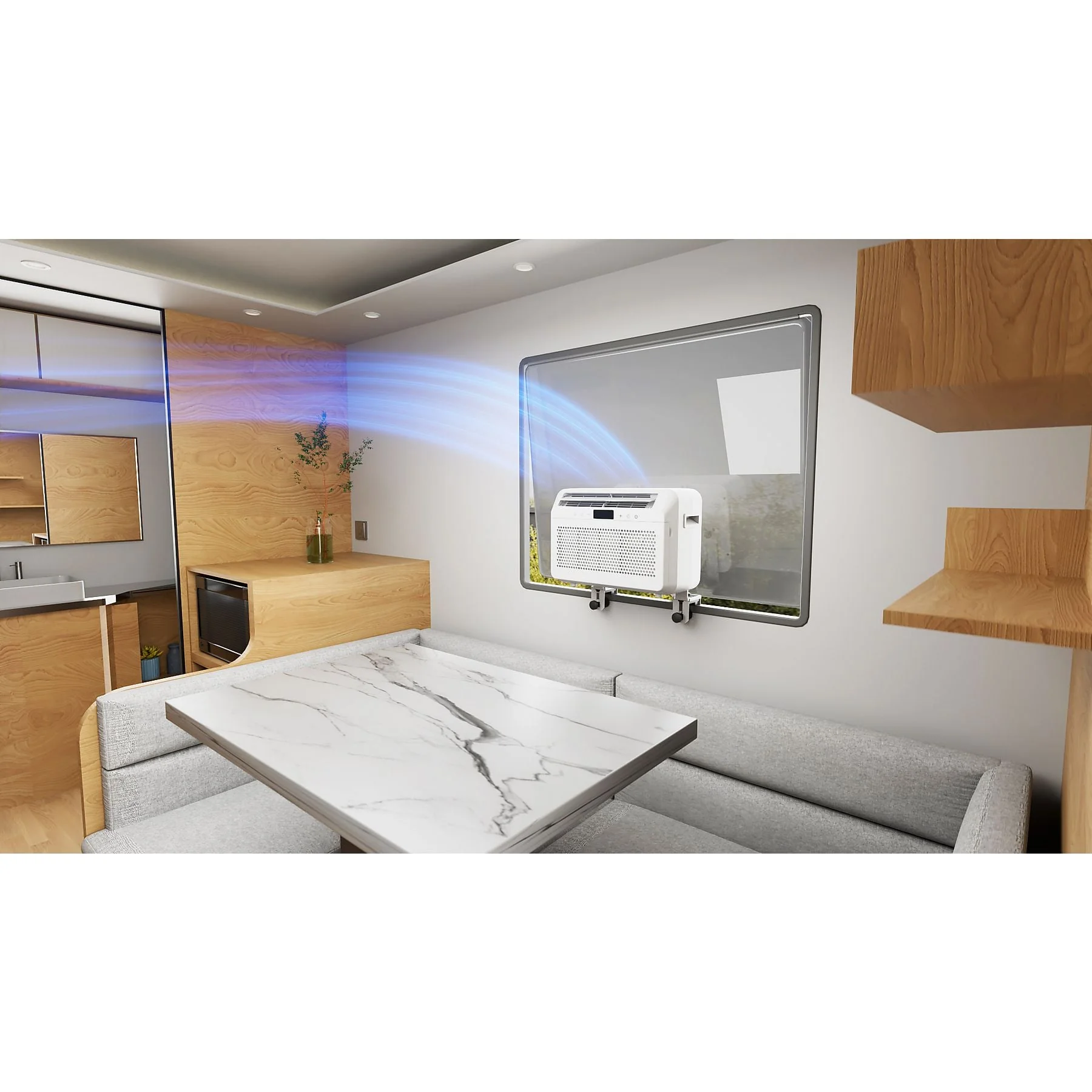 FM SOLAR mobile Caravan Klimaanlage 5000 BTU WiFi A 12 m2 weiß