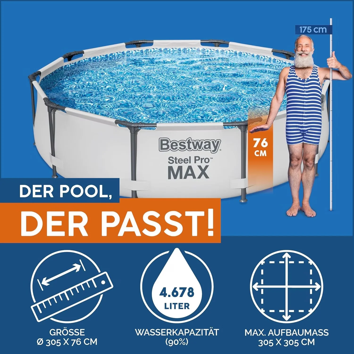 Bestway Steel Pro Max Aufstellpool Gartenpool Frame Pool