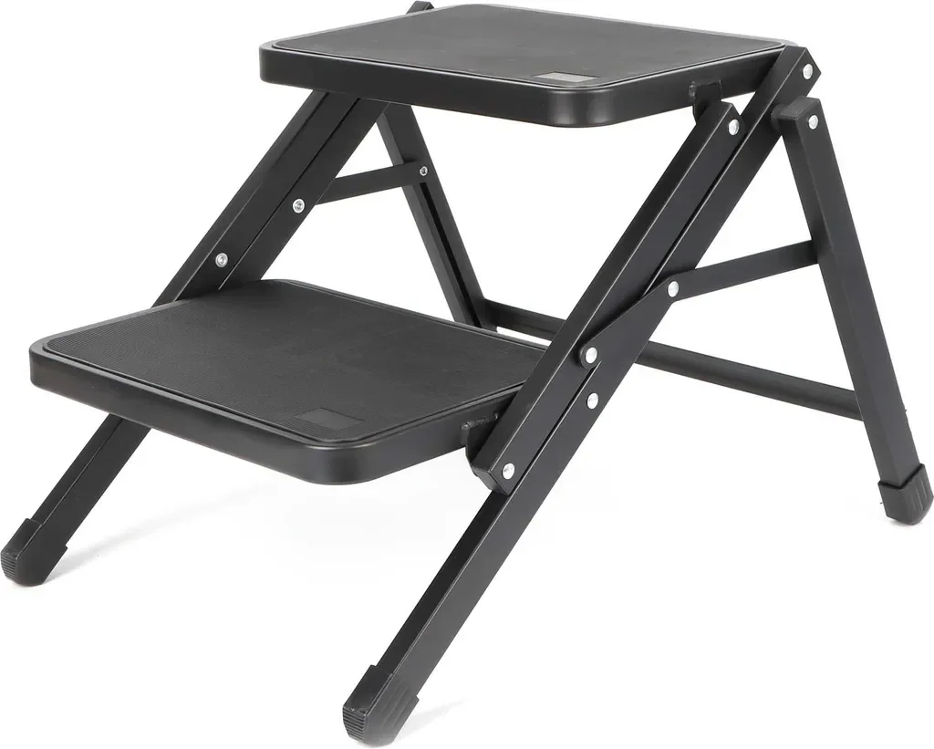 Wiltec Camping Doppeltrittstufe Stahl 2 Stufen bis 200 kg Trittleiter