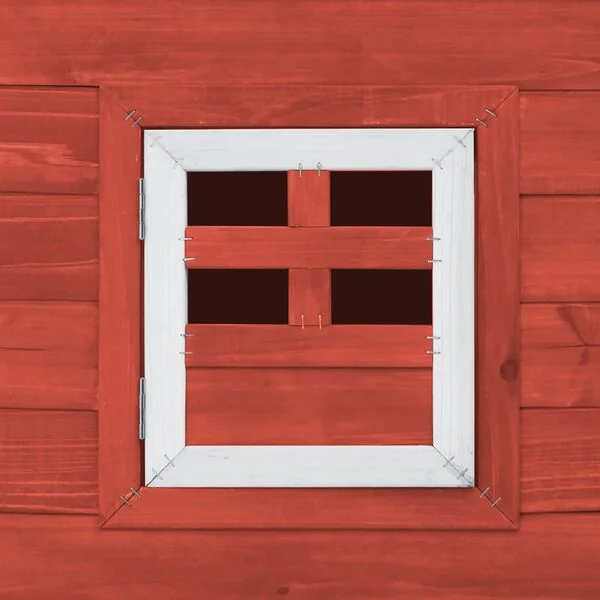 vidaXL Garten Hühnerstall mit 1 Legenest Rot Holz Hühnerhaus
