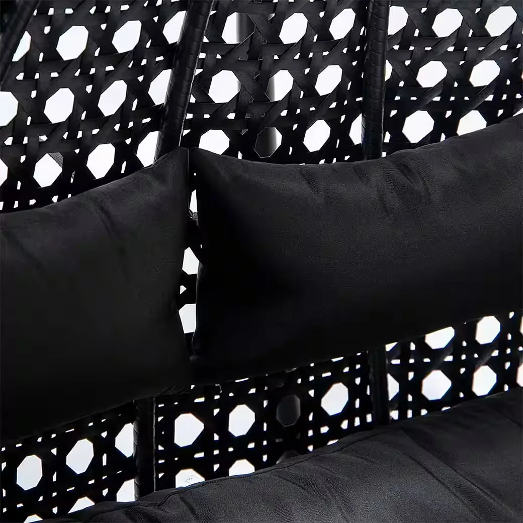 Hängesessel Polyrattan TWIN mit Regenabdeckung Outdoor Garten