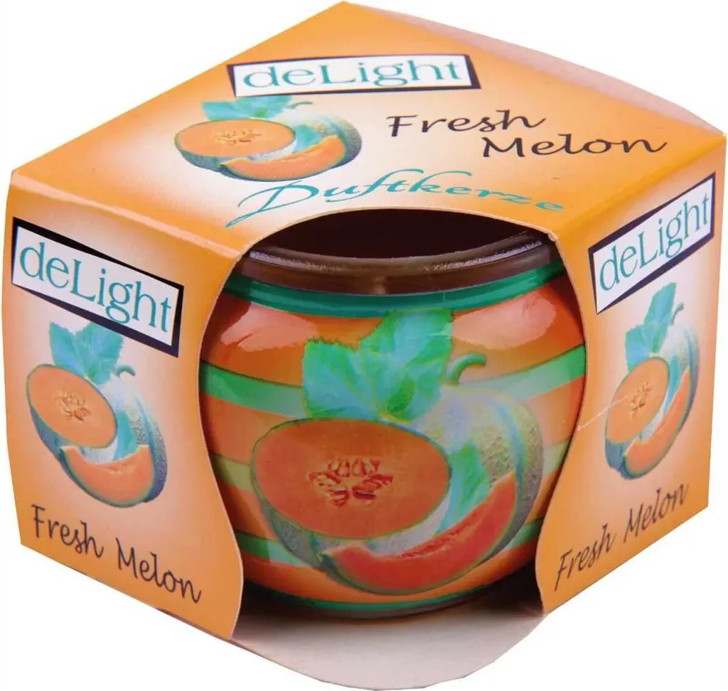 Duftkerze Motiv im Glas lange Brenndauer angenehmer Duft Fresh Melon