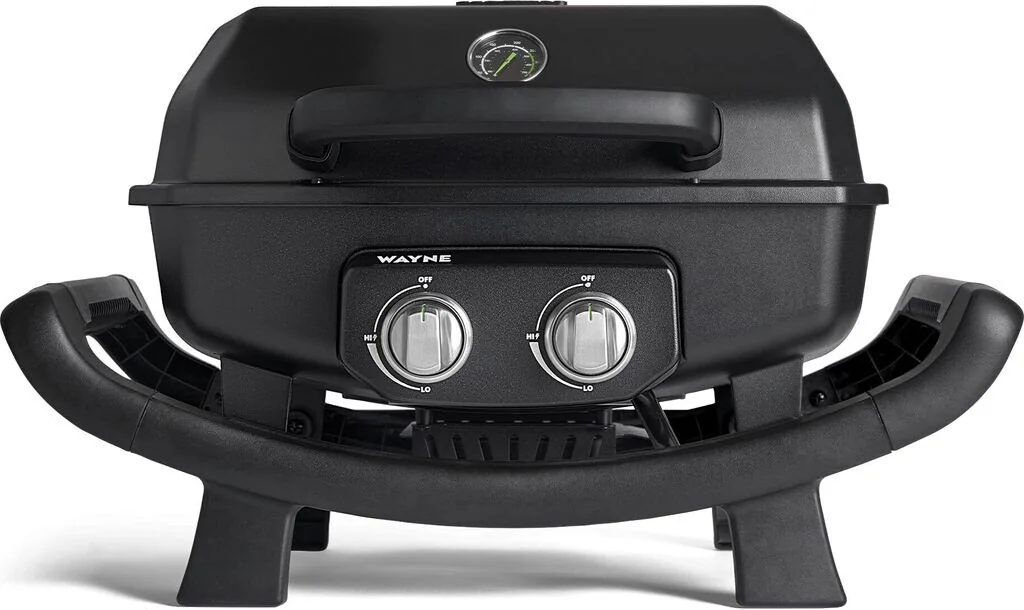 WAYNE Gasgrill 2 Brenner 4,4 kW Tragbarer Balkongrill Camping Outdoor
