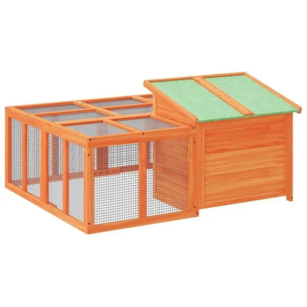 vidaXL Kaninchenstall Braun 144x123x67 cm Massivholz Kiefer Garten